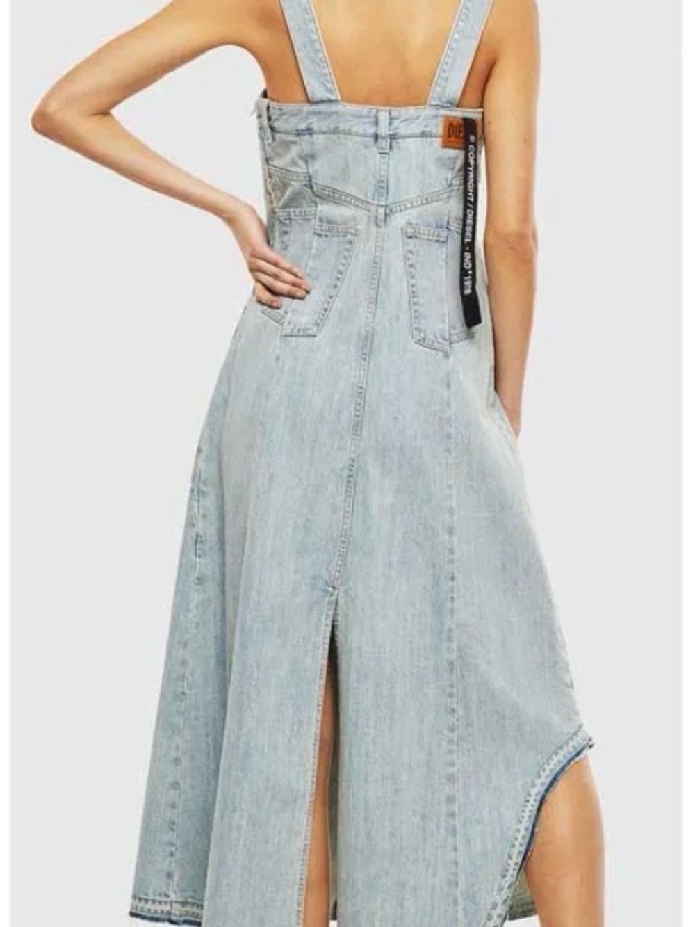Diesel Light Wash Denim Overall Maxi Dress - Picture 11 of 11